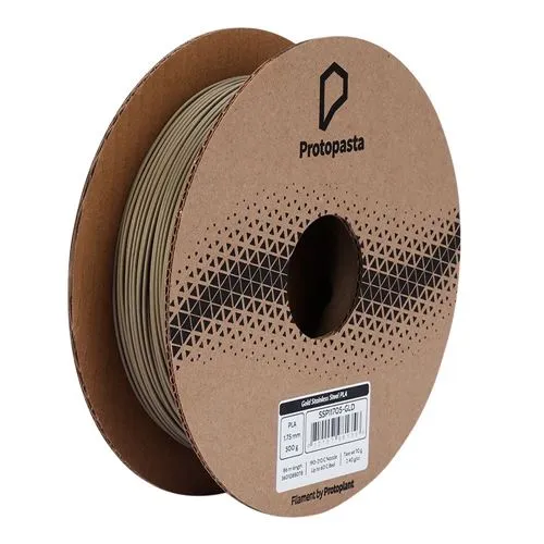 Filamento 3D WD PLA 1.75mm Protopasta 3D Printing Gold; Length: 86.00 m ; Decorative Composite; Real Stainless Steel Powder 0.5 KG