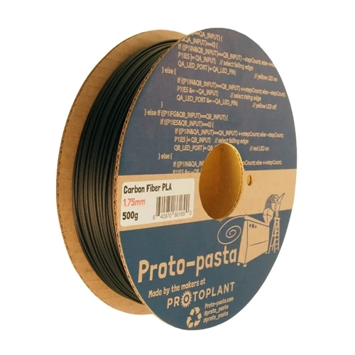 Filamento 3D ProtoPlant PLA 1.75mm Black 0.5 kg