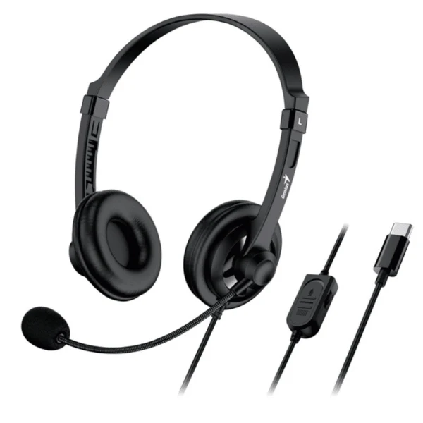 Audífono con Micrófono Genius HS-230U USB-C con Control Integrado - 31710021403-405 - Negro