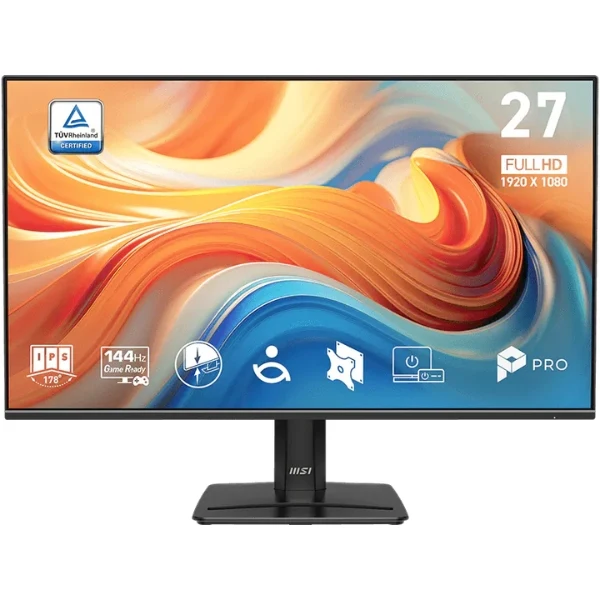 Monitor Profesional MSI PRO MP271 E14A 27" Full HD 1920x1080 144Hz IPS 1ms HDR FreeSync HDMI-DP-VGA - Negro