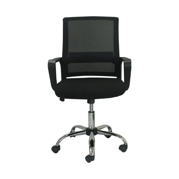Silla Ejecutiva Novo London - Malla Mesh - Apoya Brazos Fijos - Negro