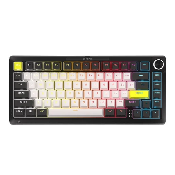 Teclado gaming mecánico Corsair MAKR PRO 75 Hall Effect RGB cableado negro/blanco - CH-91CE21G-NA