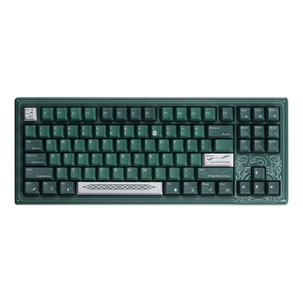 Teclado gaming mecánico Drop + Harry Potter CSTM80 Slytherin TKL RGB con switches lineales - MDX-38218-2 - Verde