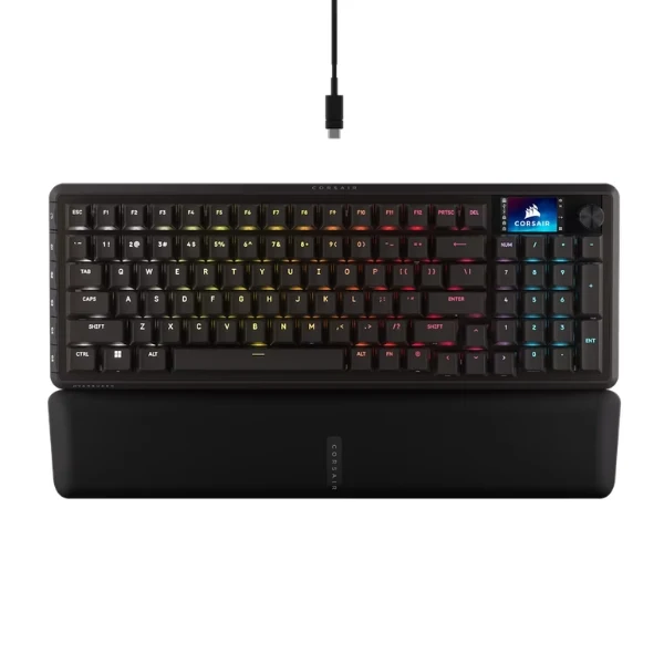 Teclado Mecanico Gaming Corsair Vanguard 96 con LCD y Stream Deck, Negro