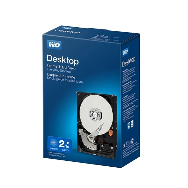 Disco Duro HDD WD Blue Mainstream 2TB 5400 RPM SATA III 6Gb/s 64MB caché Internal SMR 3,5"