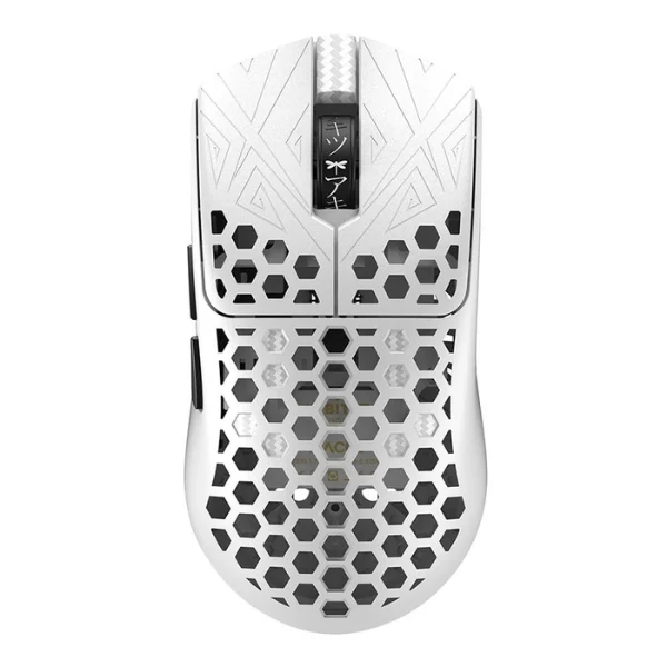 Mouse gaming inalámbrico TENKO Akitsu Medium Carbon Fiber 8K White 30000 DPI con sensor Pixart 3950 - AR-25-AKITSUM-W - Blanco