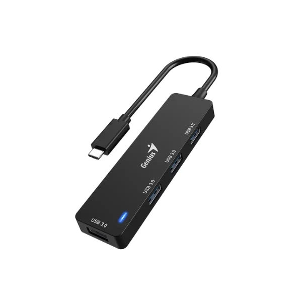 Hub Genius UH-400 Tipo C 4 Puertos USB 3.0 - Negro 31240002400