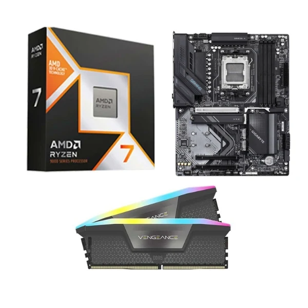 Kit para PC: Procesador AMD Ryzen 9 9950X3D 16 Núcleos 4.30GHz 128MB Cache + Tarjeta Madre GIGABYTE X870 Gaming WiFi6 Socket AM5 DDR5 ATX + Memoria RAM Corsair Vengeance RGB 32 GB DDR5-6000 Black