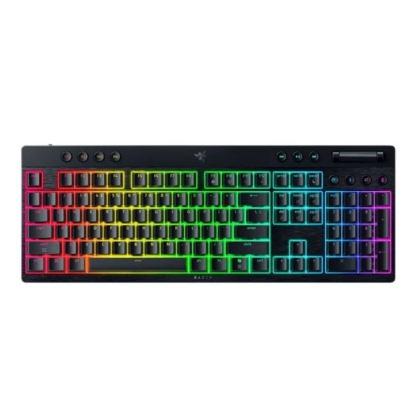 Razer BlackWidow V4 Low-Profile HyperSpeed Wireless Gaming Keyboard - Black; Razer LP Green Clicky Switches