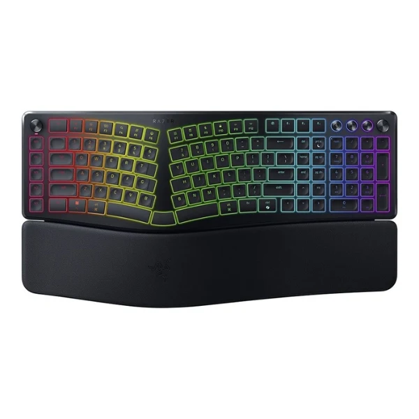 Teclado ergonómico inalámbrico Razer Pro Type Ergo con diseño dividido y RGB - RZ03-05440200-R - Negro