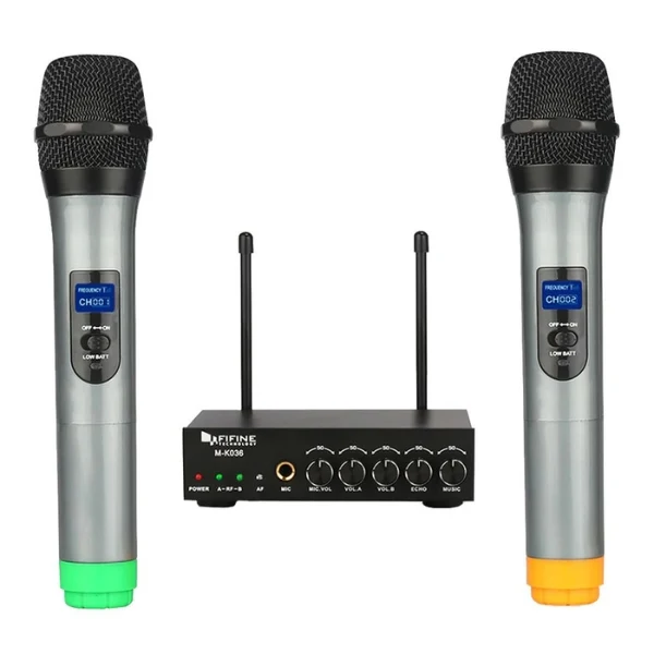 Micrófono FiFine K036 Inalámbrico UHF Dual Dinámico Cardioide Con Receptor