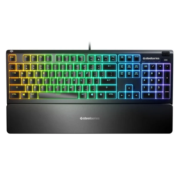 Teclado gaming cableado SteelSeries Apex 3 RGB con reposamuñecas magnético - 64795 - Negro