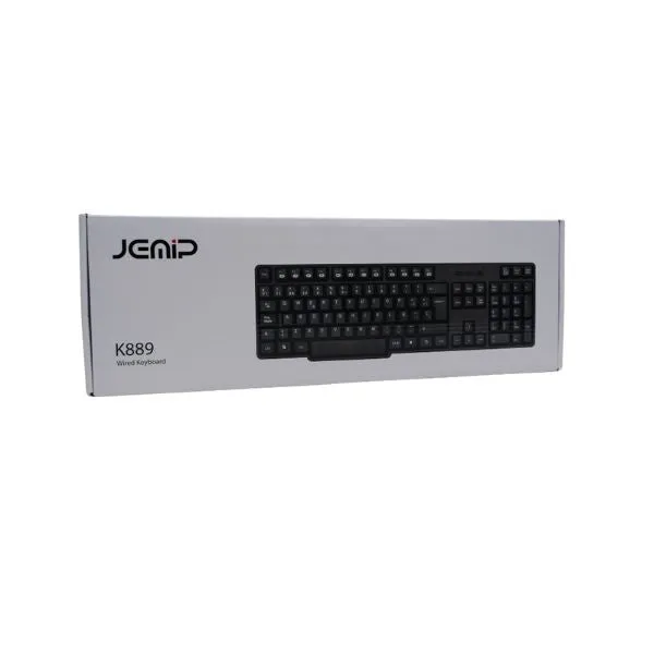 Teclado Jemip Office K889 - Español - 105 Teclas - USB - Perfil Bajo - Negro
