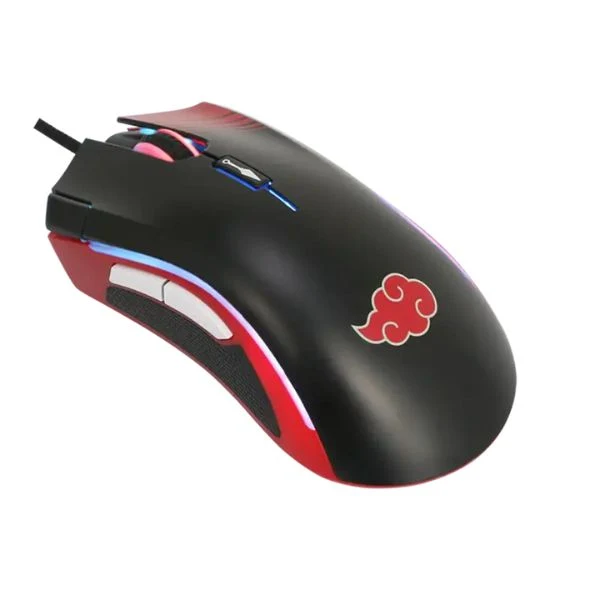 Mouse Gaming Checkpoint Naruto AKATSUKI MX-200 - 10000 DPI - 7 Botones - RGB - USB - Negro y Rojo