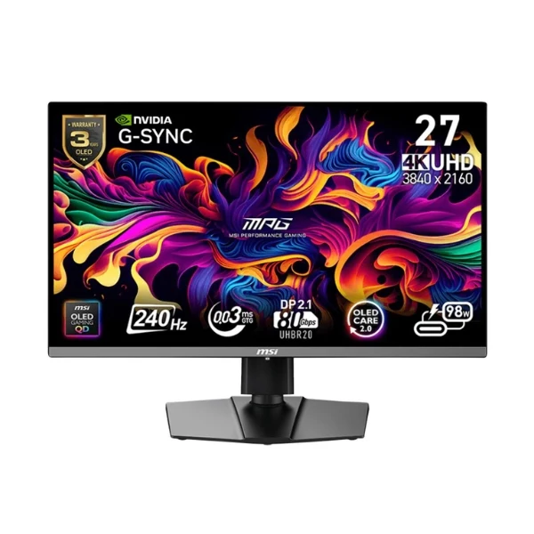 Monitor MSI MPG 272URX QD-OLED - 26,5" 4K UHD - (3840 x 2160) QD-OLED - 240Hz