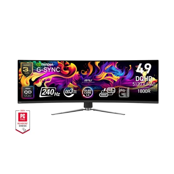 Monitor MSI MPG 491CQPX QD-OLED - 49" 5K Dual QHD - (5120 x 1440) QD-OLED - 240Hz
