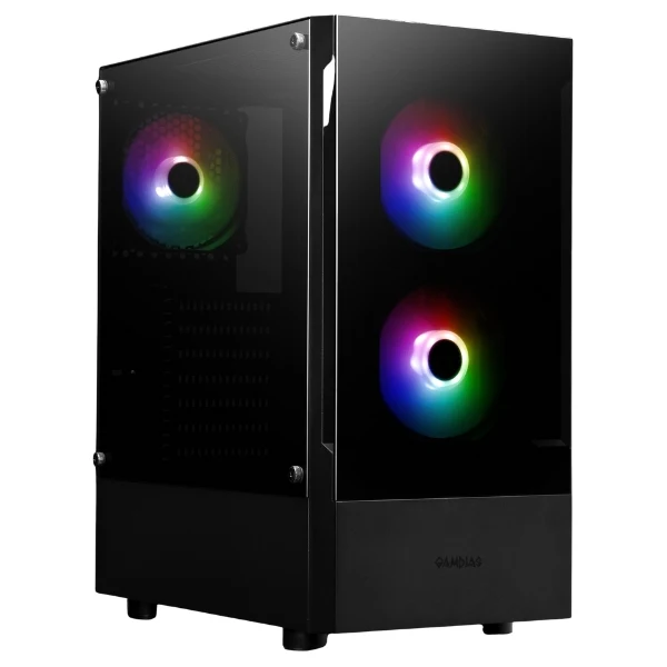 Case Gamdias Gaming Talos E3 ATX/ 3xUSB/ HD Audio / 3xFAN ARG 12CM/ Frontal y lateral Vidrio Templado Negro