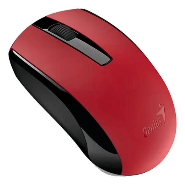Mouse Genius ECO-8100 Inalámbrico Recargable 1200 DPI - Óptico - 3 Botones - Ecológico - Rojo - 31030010413
