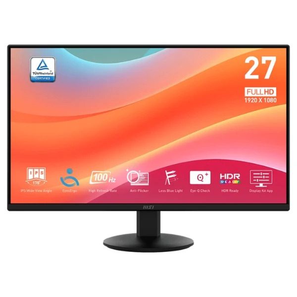 Monitor MSI 27" PRO MP272L IPS FHD 100Hz - 1920x1080 - HDMI/DisplayPort - EyesErgo Tech - Negro