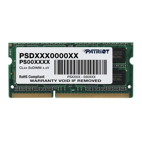 Memoria RAM Patriot 4GB DDR3 1600MHz SO-DIMM – CL11 – Single Channel – Signature Series