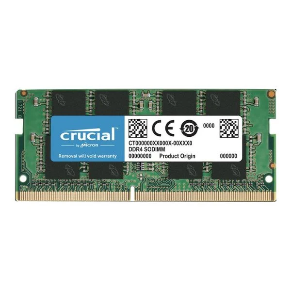 Memoria RAM Crucial 32GB DDR4 3200MHz SO-DIMM – Single Channel – Para Laptop