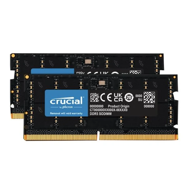 Memoria RAM Crucial 32GB (2×16GB) DDR5 5600MHz SO-DIMM – Dual Channel – CL46 – Para Laptop