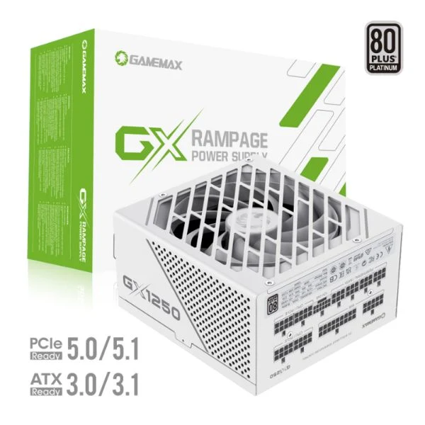 Fuente de Poder GameMax GX-1250 PRO Rampage - 1250W - 80 PLUS Platinum - Modular