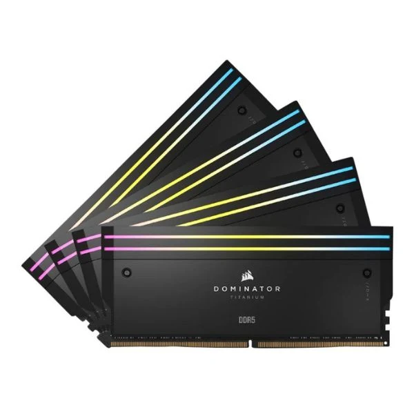 Memoria RAM Corsair Dominator Titanium RGB 64GB (4x16GB) DDR5 6400MHz PC5-51200 CL32 Quad Channel – Para PC