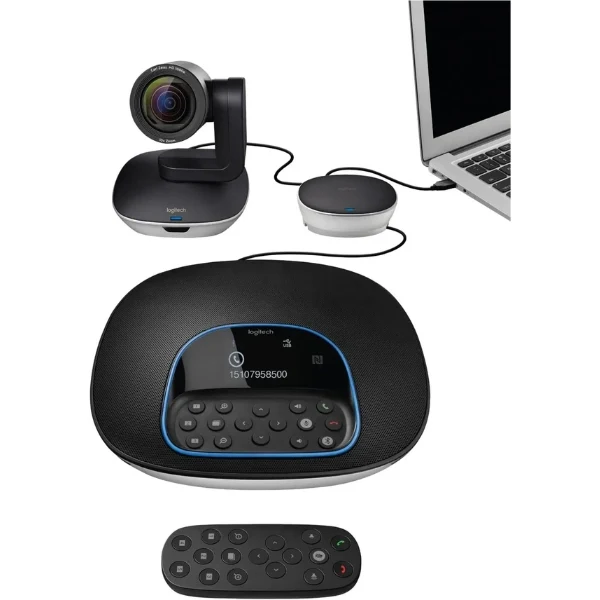 Sistema de Videoconferencia Logitech GROUP FHD 1080p, Micrófonos Omnidireccionales, Altavoz Integrado, USB 2.0, Control Remoto, Color Negro