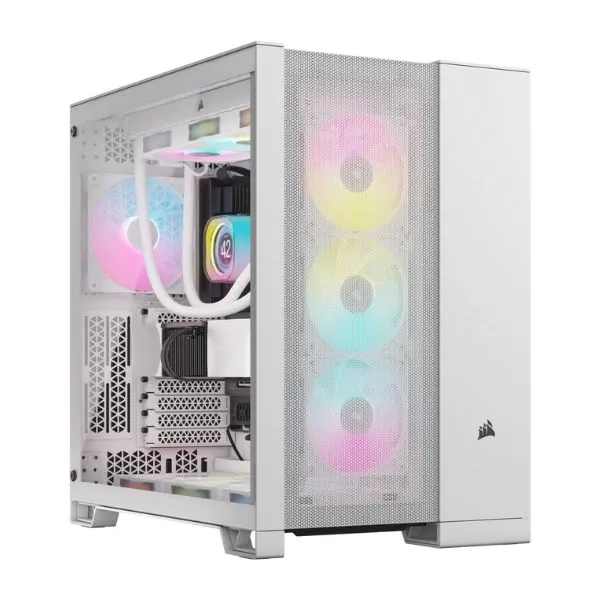 Case gaming Corsair 6500D Airflow/ Mid Tower/ E-ATX/ Doble Cámara/ Vidrio Templado/ Blanco