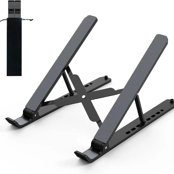 Base para laptop Tonmom ajustable y plegable de ABS y silicona para refrigeración