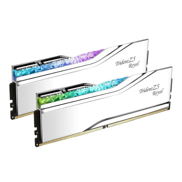 Memoria RAM G.SKILL Trident Z5 Royal RGB 48GB (2x24GB) DDR5 7200MHz PC5-57600 CL36 Dual Channel – Para PC (Silver)