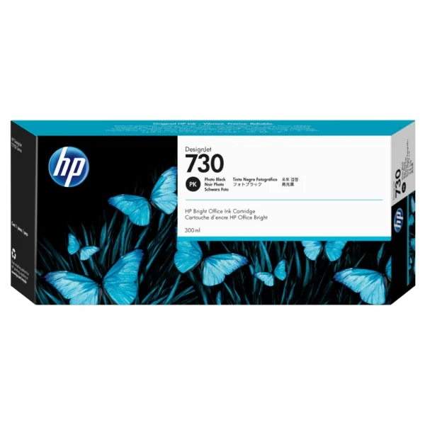 Cartucho de Tinta HP 730 P2V73A - Negro Fotográfico - 300 ml - DesignJet