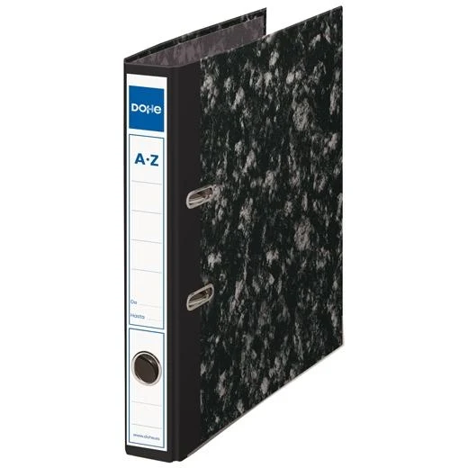 DOHE ARCHIVADOR PALANCA ARCHINOVO FOLIO LOMO ESTRECHO CON RADO CARTÓN FORRADO NEGRO JASPEADO