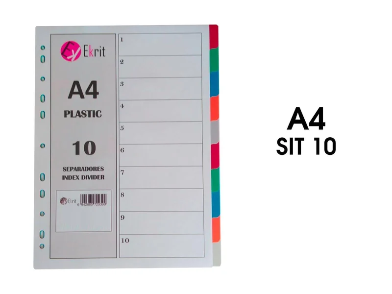EKRIT SEPARADORES PP A4 11 TALADROS 10 POSICIONES