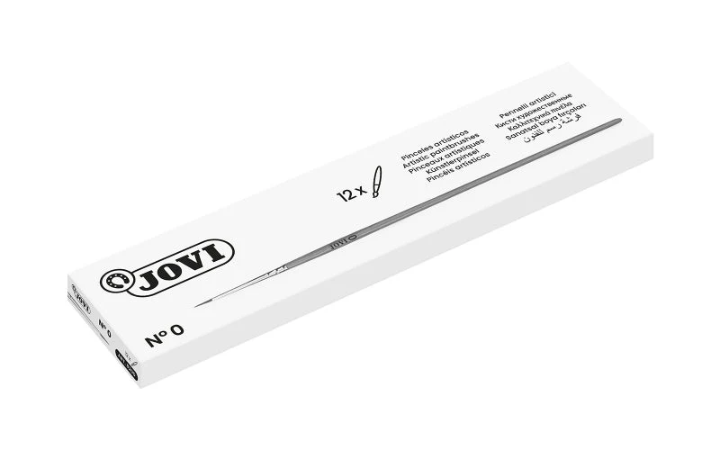 Jovi Pinceles Artisticos Pelo Poney Nº 0 - Pelo Natural - Mango de Madera - Calibre 00 al 12 - Punta