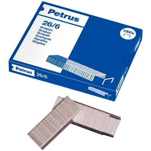 PETRUS GRAPAS 26/6 GALVANIZADAS -CAJA DE 1000-