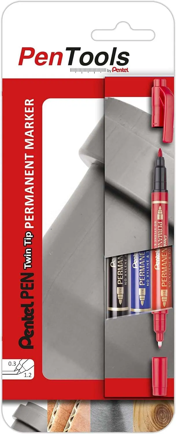 Pentel PenTools Rotuladores Permanentes Industriales Pentel Pen Twin Tip - Doble Punta - E