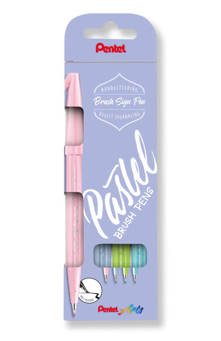 Pentel Brush Sing Pen Pastel Rotuladores con Punta de Pincel - Lineas Finas o Gruesas depe