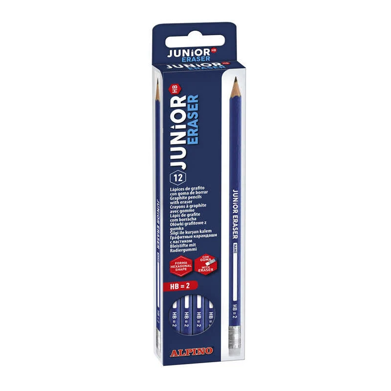 Alpino Lapices de Grafito Junior con Goma - Mina HB - Espacio para Personalizar - Colores