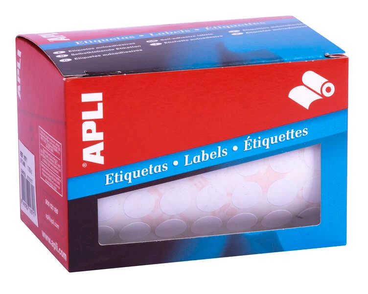 Apli Rollo Etiquetas Blancas Permanentes Ø 13.0mm