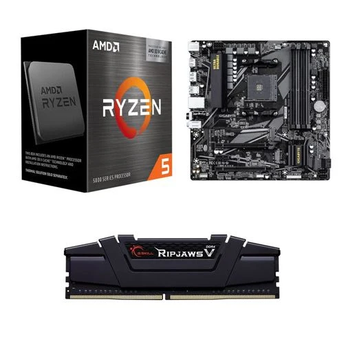 Kit para PC: Procesador AMD Ryzen 5 5600X3D + Tarjeta Madre Gigabyte B550M DS3H AC R2 AM4 + Memoria RAM G.Skill Ripjaws V 16GB DDR4-3200