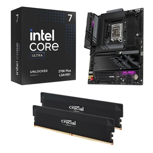Kit para PC: Procesador Intel Core Ultra 7 270K Plus + Tarjeta Madre Gigabyte Z890 Aorus Elite WiFi7 1851 + Memoria RAM Crucial Pro 32GB DDR5-6400 Kit