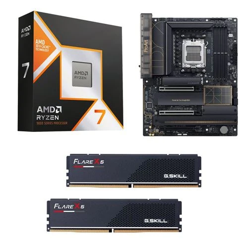 Kit para PC: Procesador AMD Ryzen 7 9800X3D + Tarjeta Madre ASUS X870E Creator ProArt WiFi AM5 + Memoria RAM G.Skill Flare X5 Series 32GB DDR5-6000 Kit