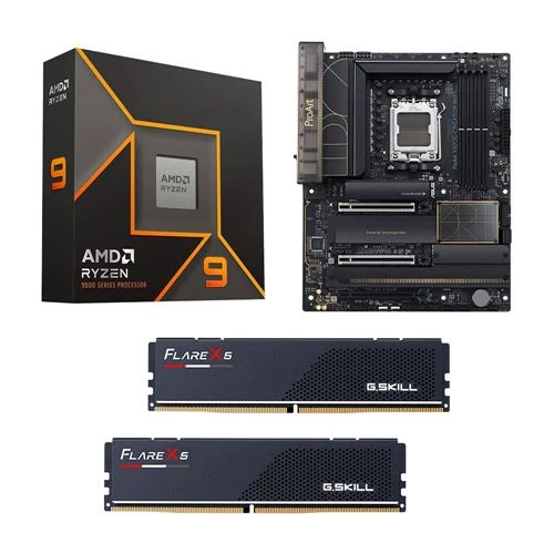 Kit para PC: Procesador AMD Ryzen 9 9950X + Tarjeta Madre ASUS X870E Creator ProArt WiFi AM5 + Memoria RAM G.Skill Flare X5 Series 32GB DDR5-6000 Kit