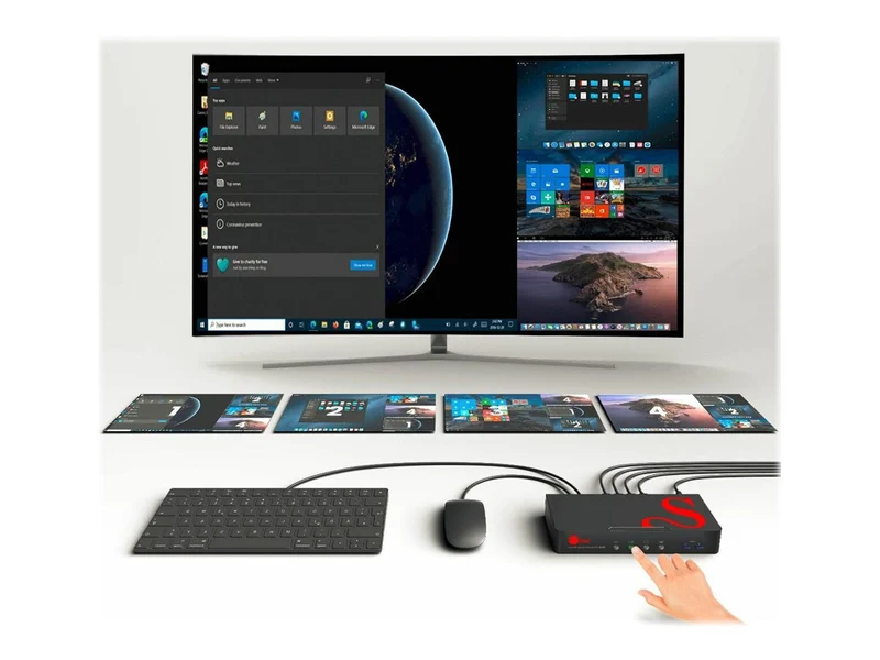 Conmutador AV SIIG Full HD Quad-View 1080p HDMI KVM Switch MultiView Processor