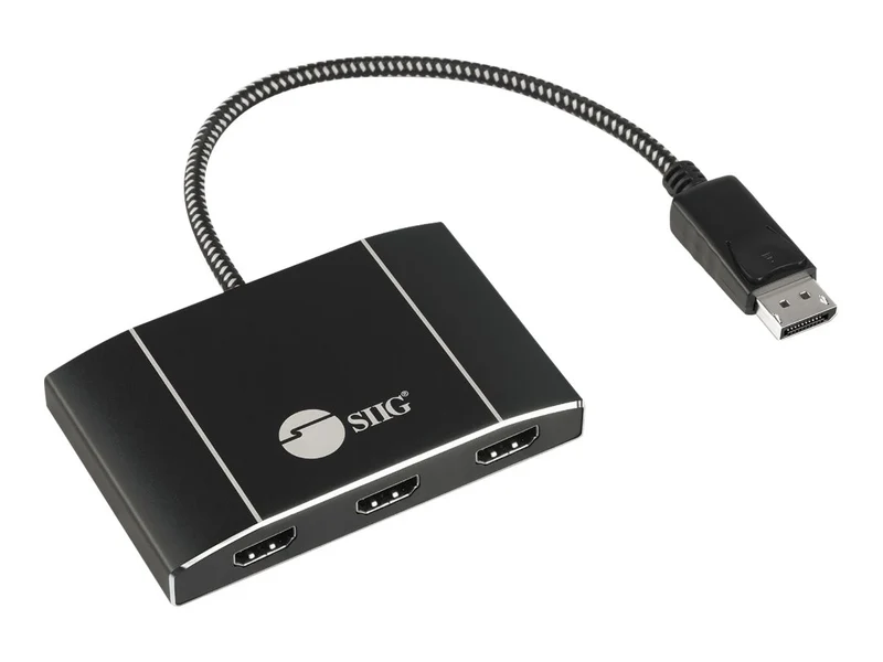 Conmutador AV SIIG 1x3 Triple 4K DisplayPort 1.4 to HDMI MST Hub Splitter