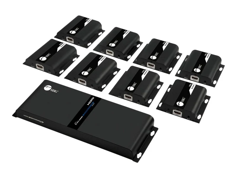 Conmutador AV SIIG 1x8 1080p HDMI Splitter HDbitT over IP Extender Kit