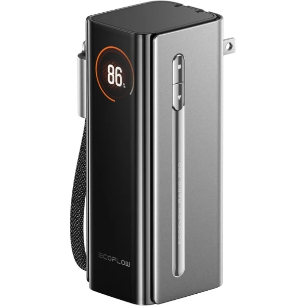 Power Bank EF EcoFlow RAPID Pro - 10000mAh - Carga Rápida 67W - Cable USB-C Integrado - Cargador de Pared