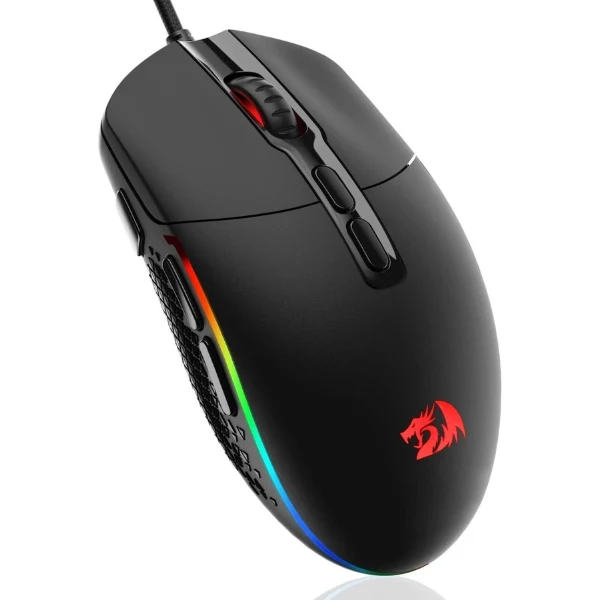 Mouse Gamer Redragon Invader M719 RGB Chroma Sensor Óptico Pixart 3325 10000 DPI - Negro